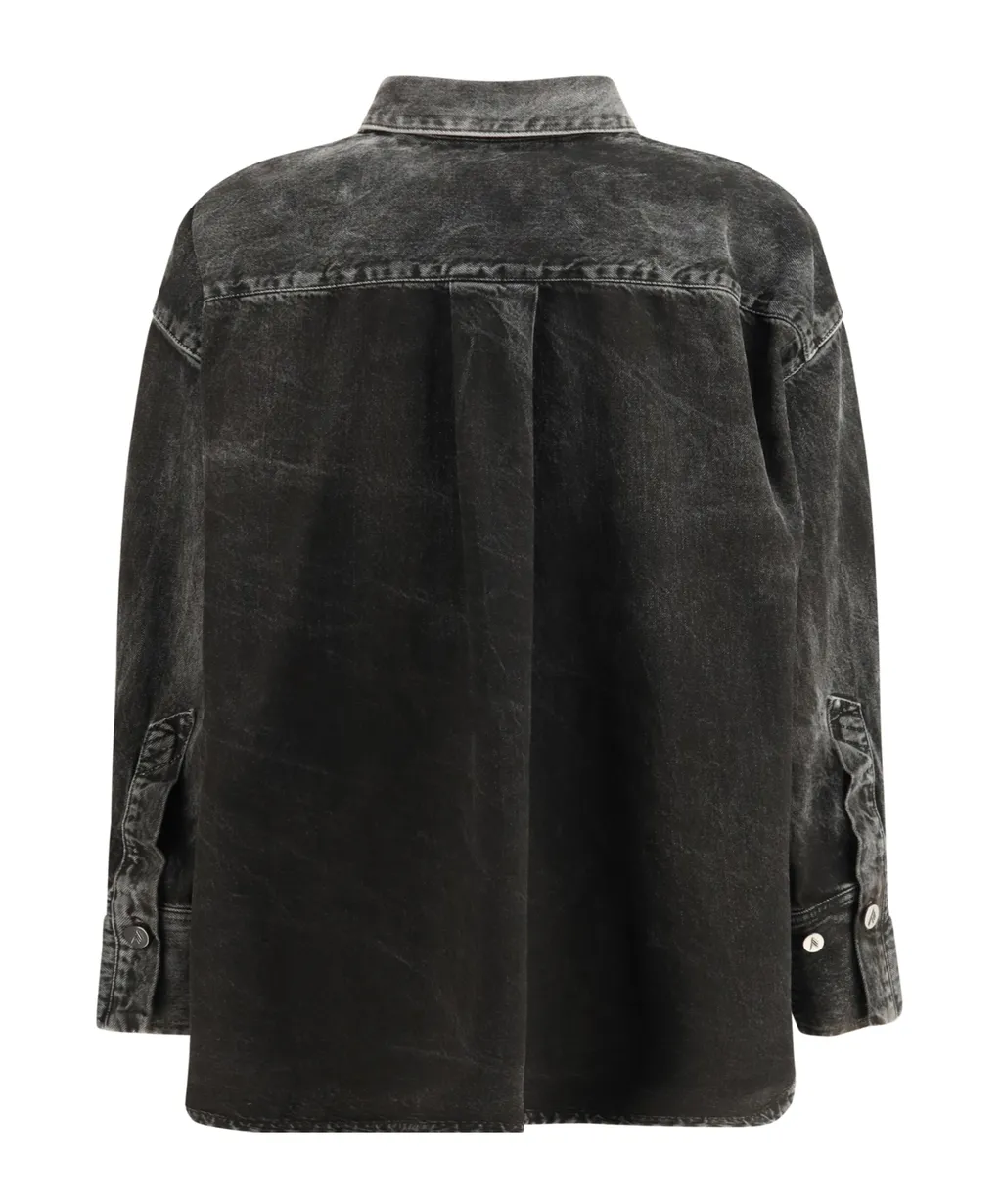 Logo Embroidered Denim Shirt