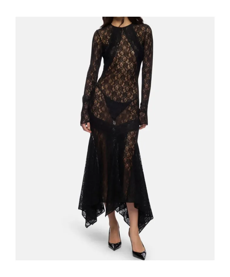 Open Back Midi Lace Dress