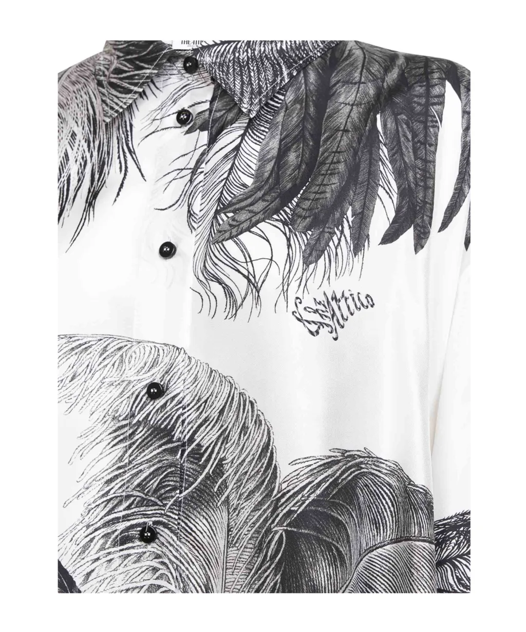Pattern-Printed Long-Sleeved Shirt
