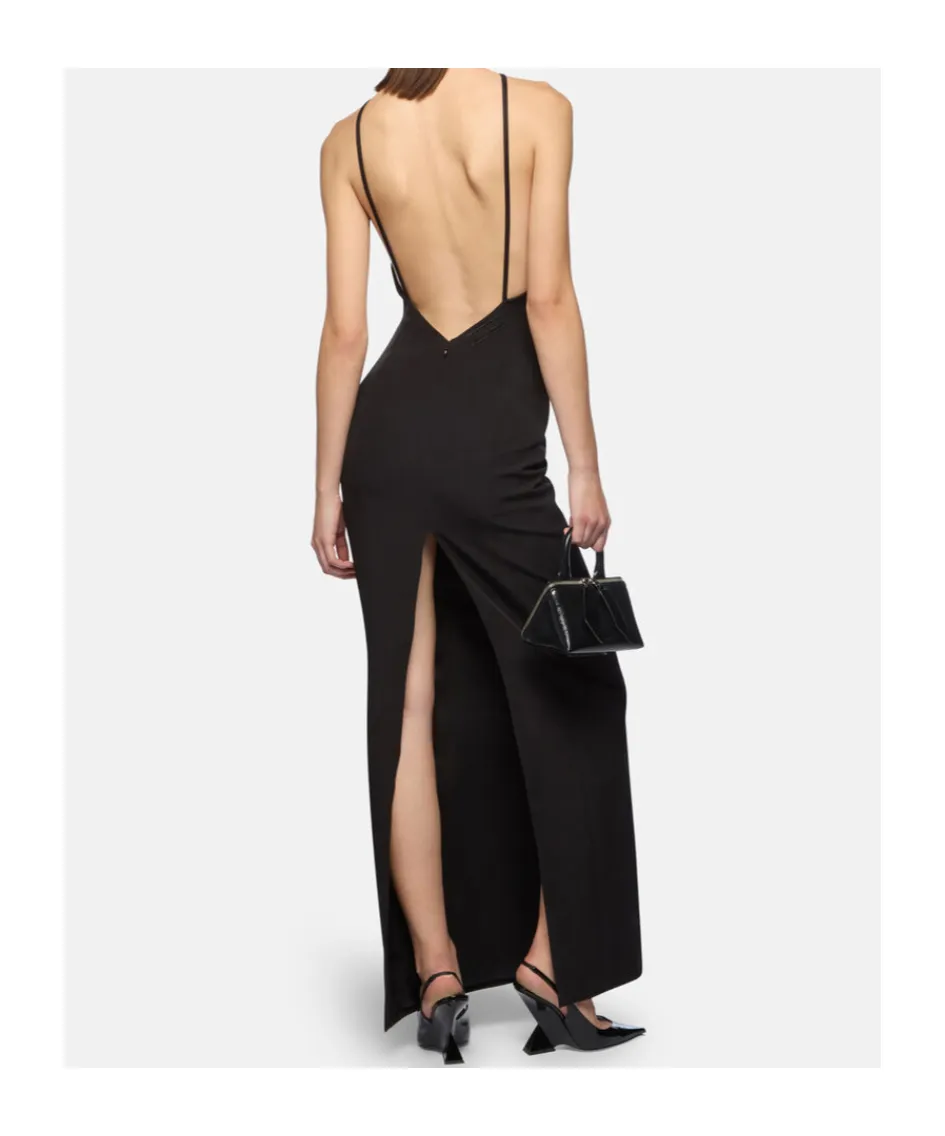 Feather Trim Maxi Dress