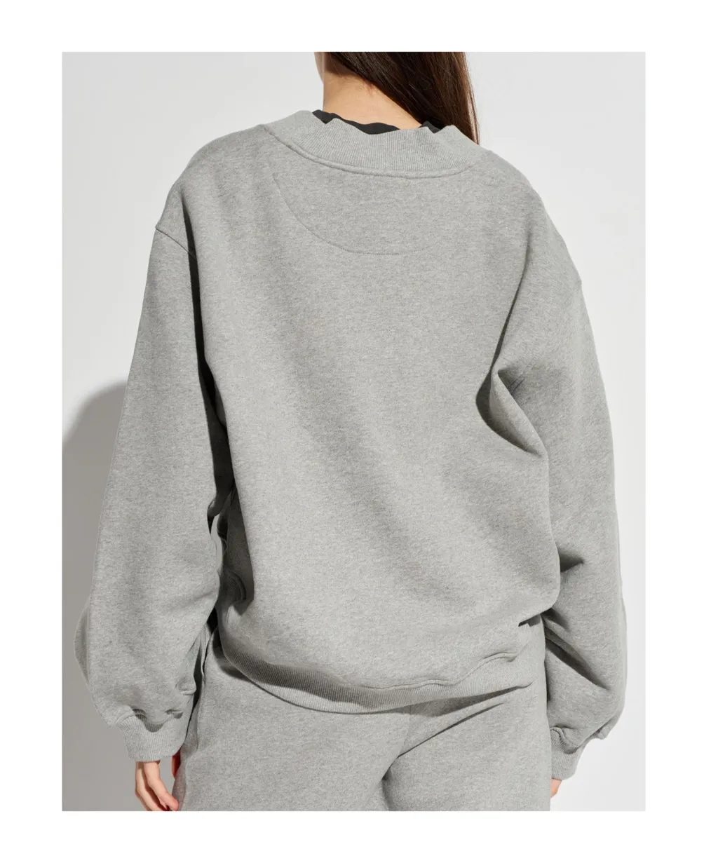 Logo Embroidered V-Neck Sweatshirt