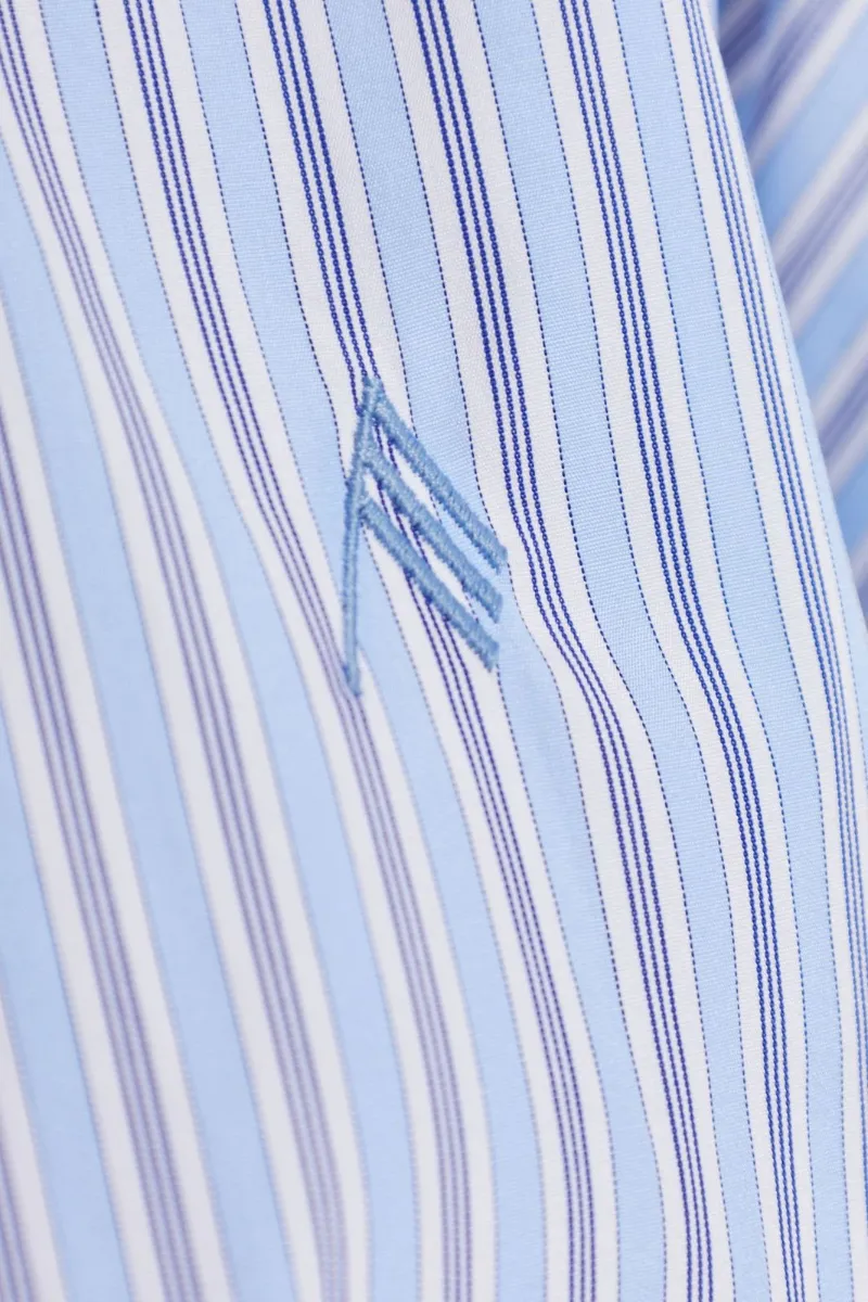 Logo Embroidered Striped Shirt