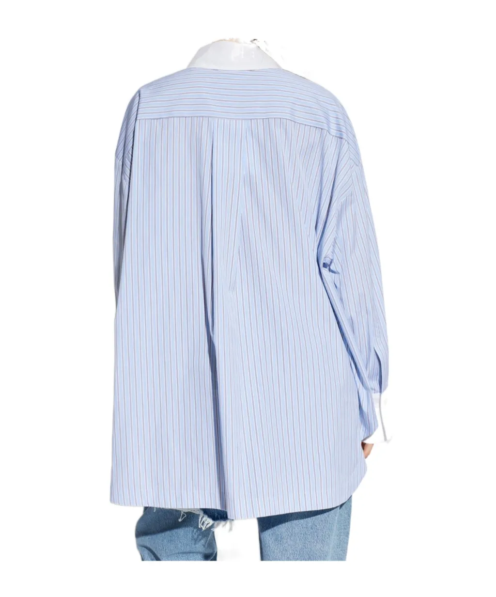 Logo Embroidered Striped Shirt
