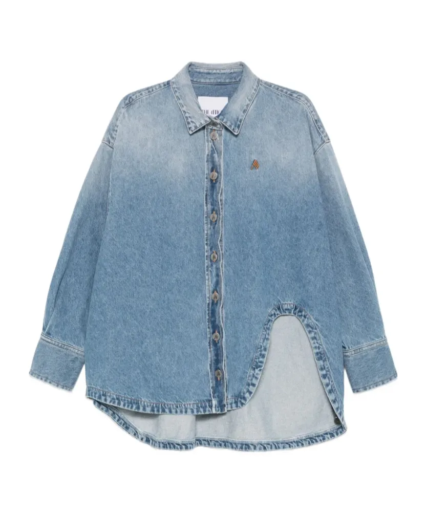 Asymmetric Hem Denim Shirt