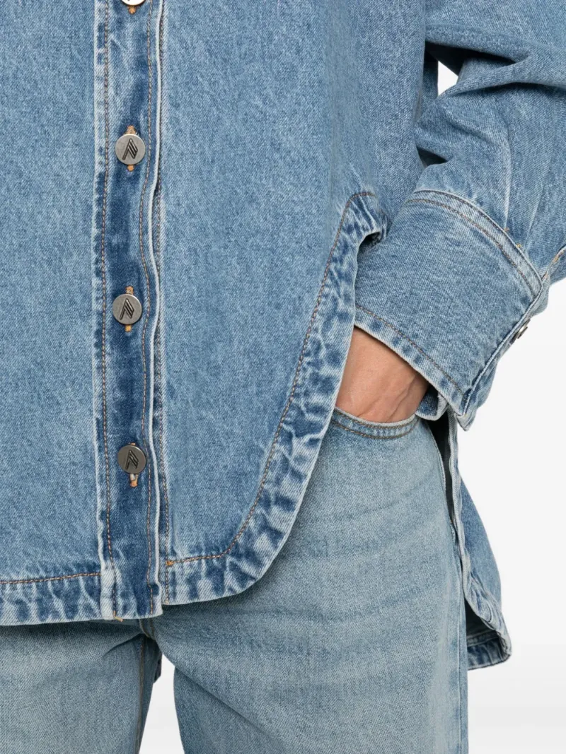 Asymmetric Hem Denim Shirt