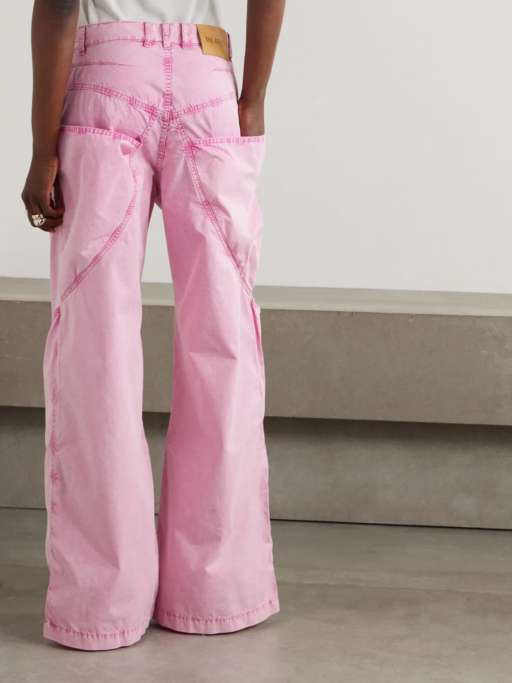 Paneled Wide-Leg Jeans