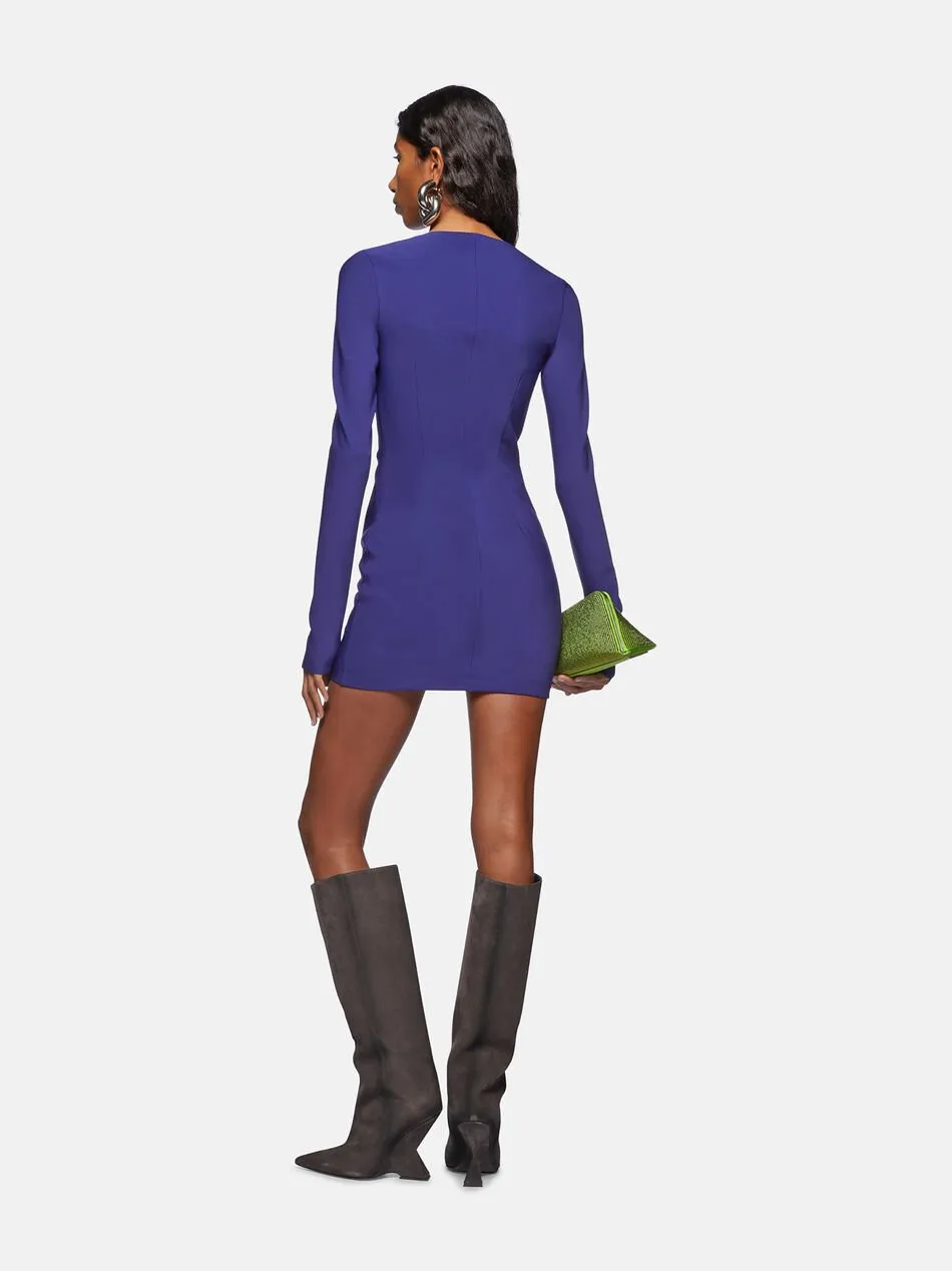 Crepe Zip Mini Dress