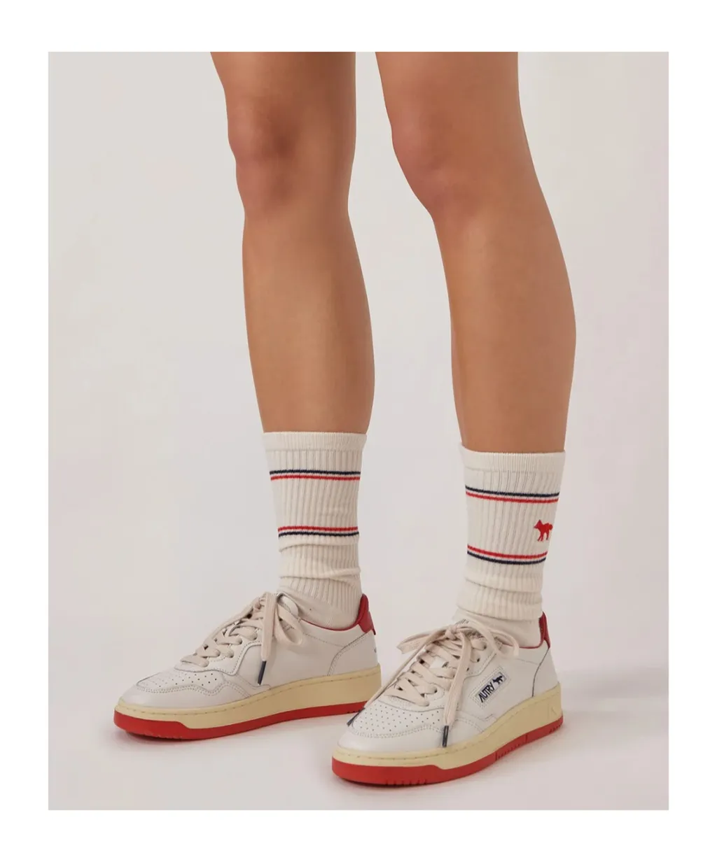 X Maison Kitsune Logo Printed Sneakers