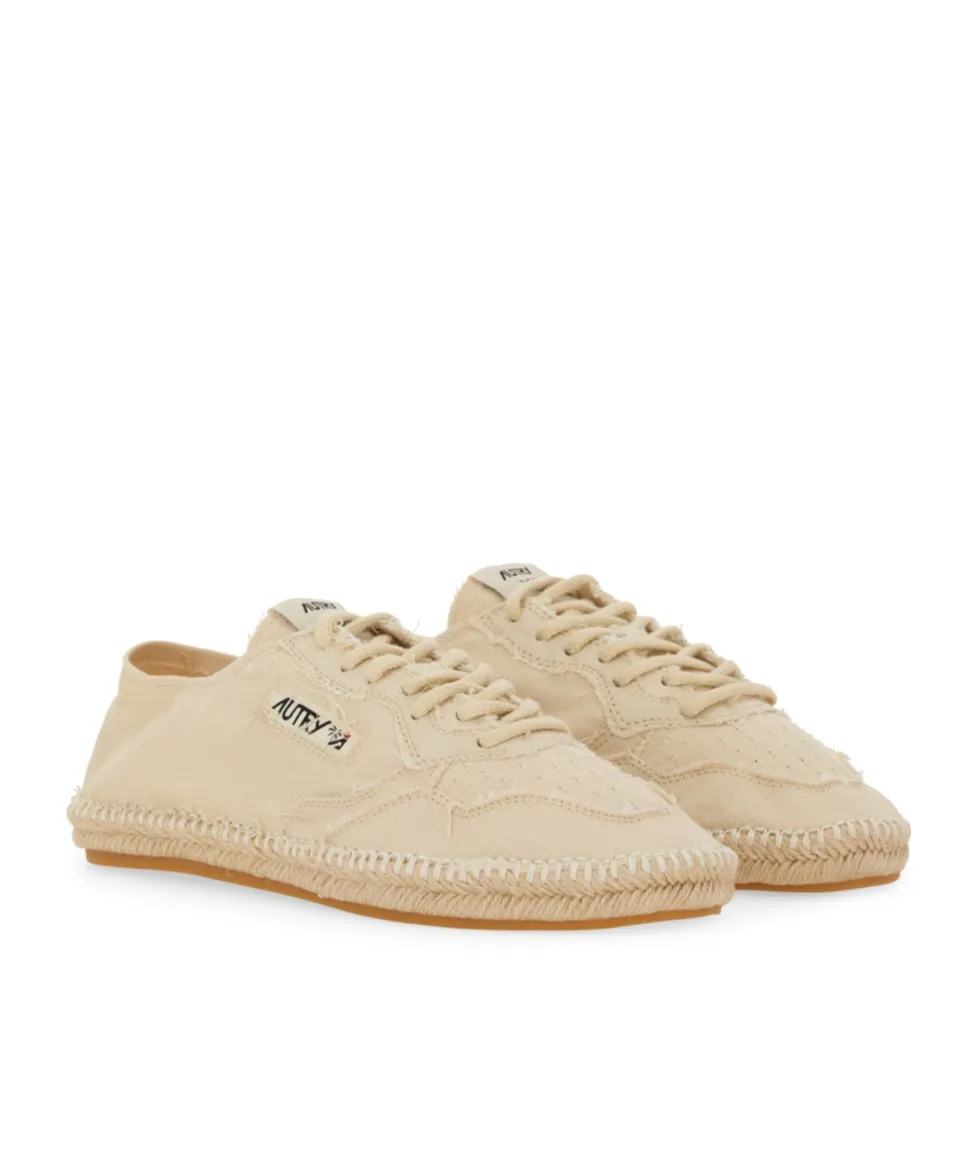 Lace-Up Jute Low-Top Sneakers