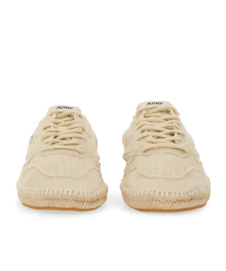 Lace-Up Jute Low-Top Sneakers
