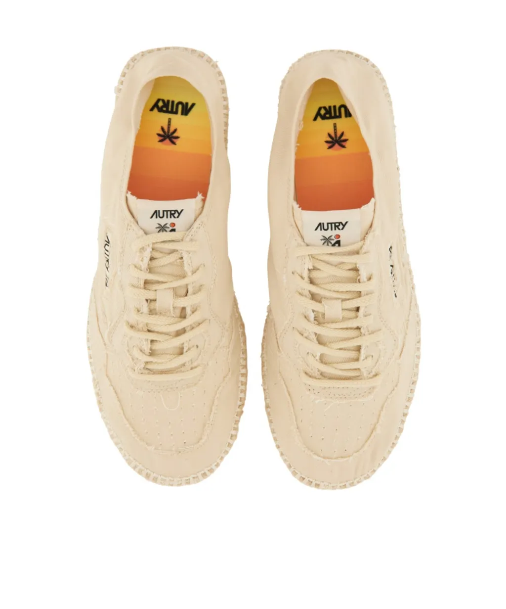 Lace-Up Jute Low-Top Sneakers