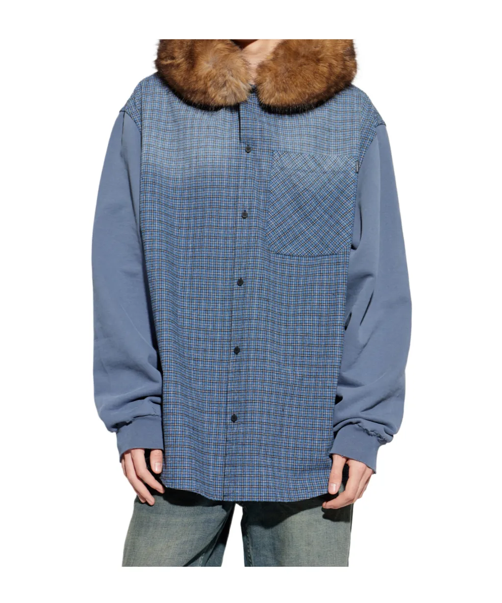 Decorative Hood Checkered Jacket