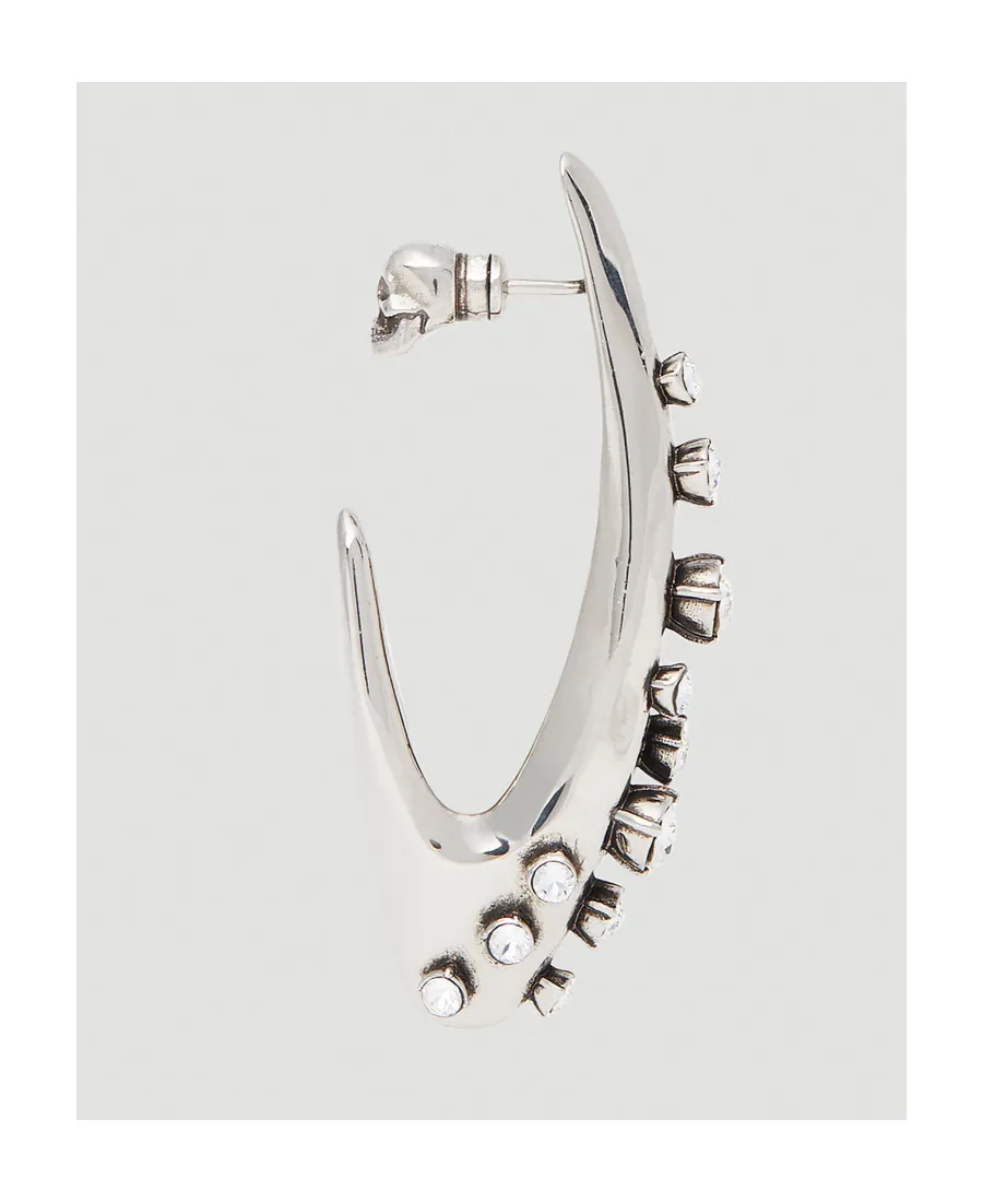 Embellished Skull Charm Hoop Earrings