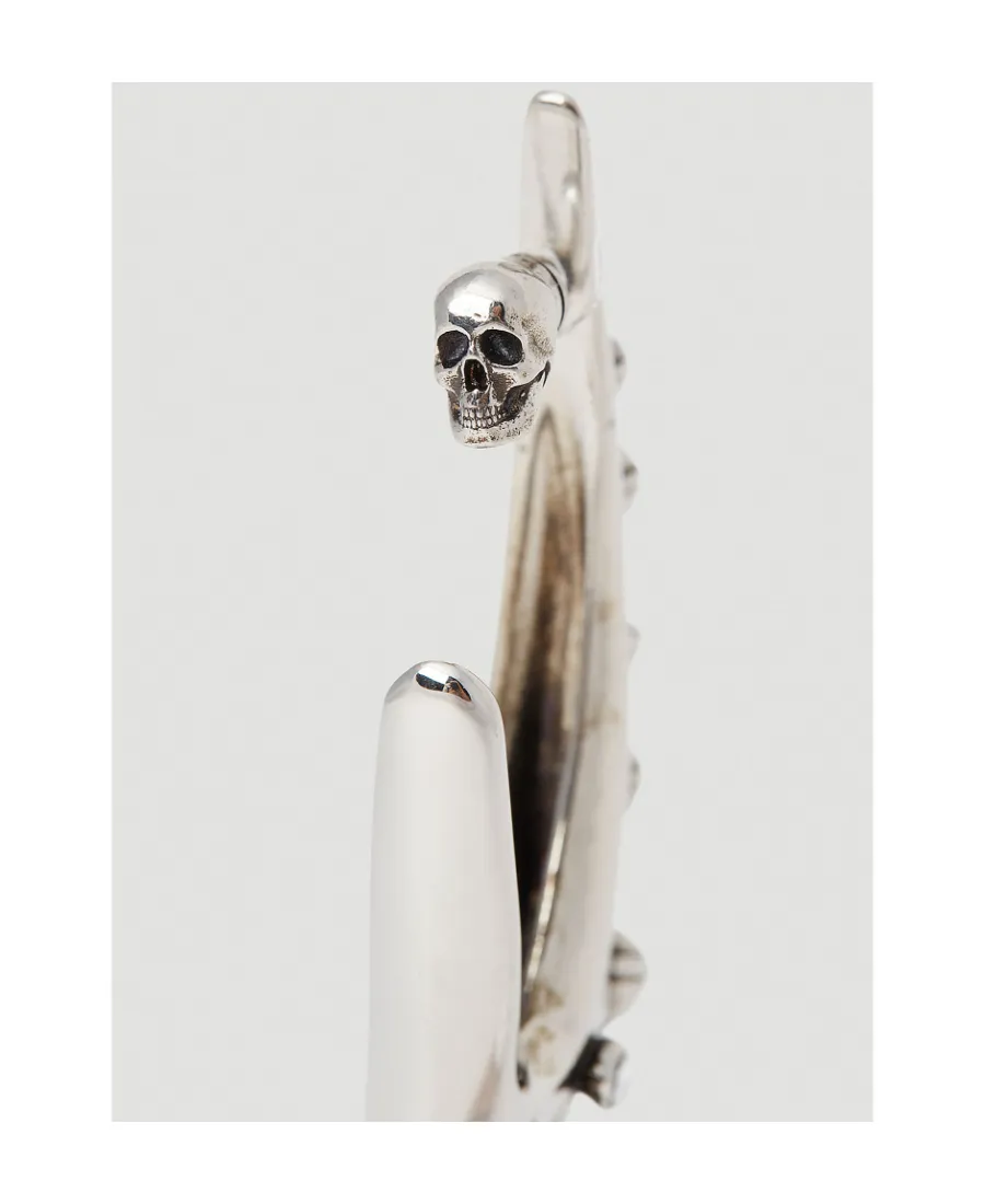 Embellished Skull Charm Hoop Earrings