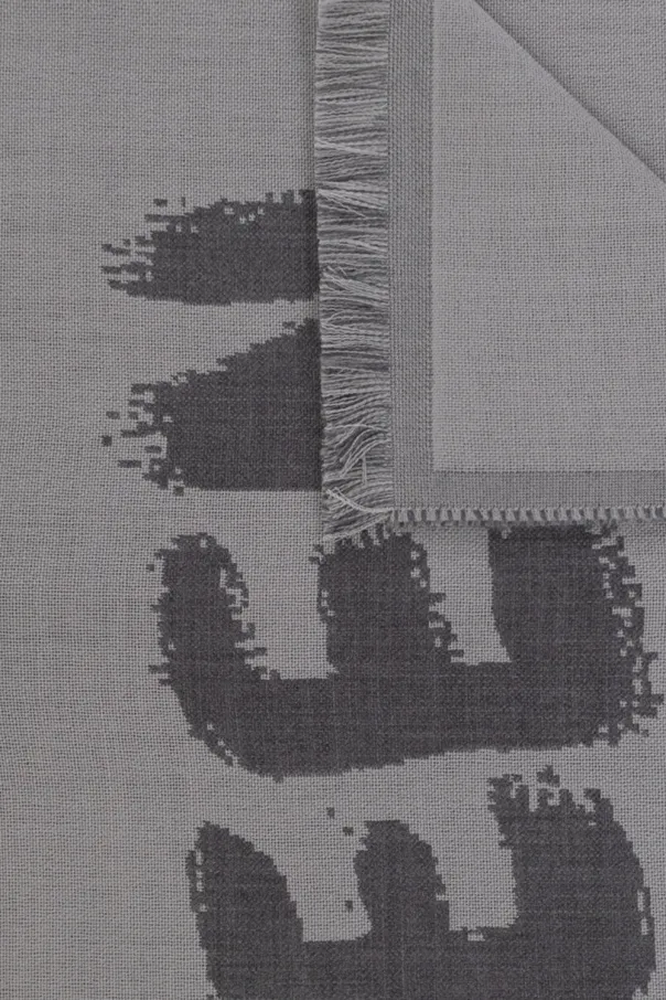 Wool Logo Print Scarf