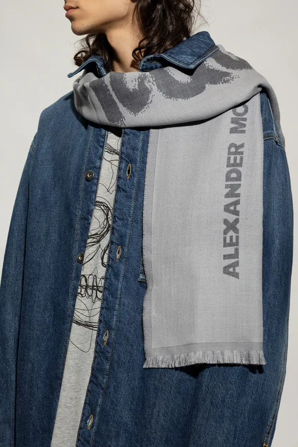 Wool Logo Print Scarf