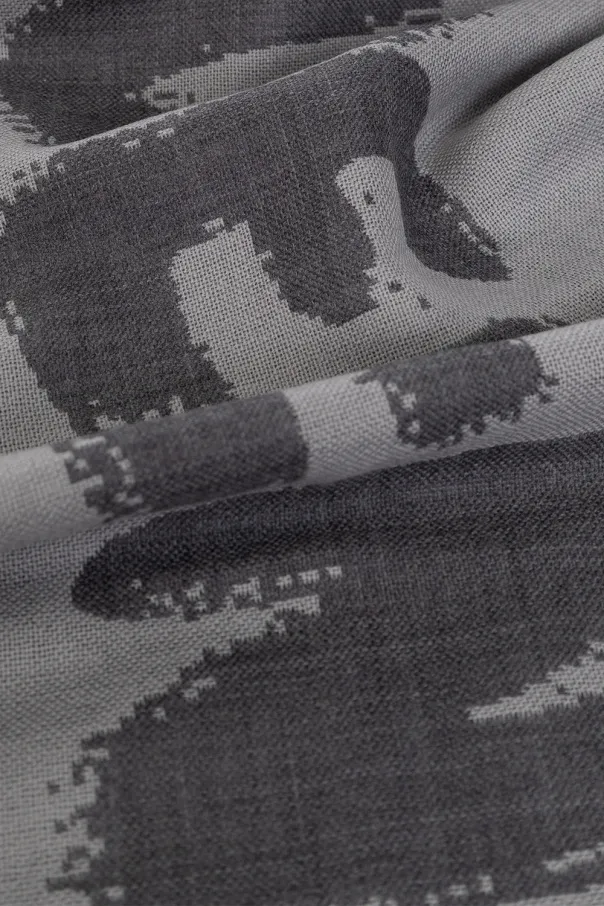 Wool Logo Print Scarf