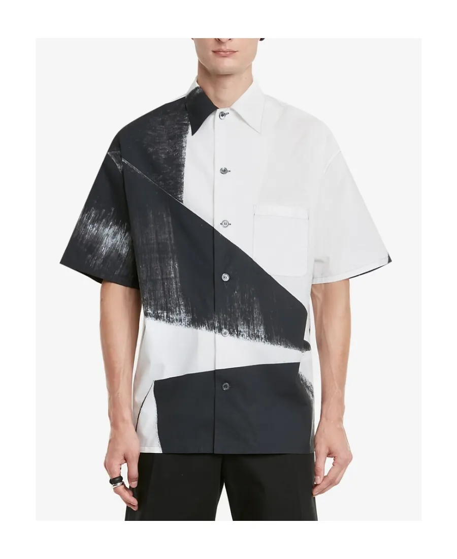 Brushstroke Collared Button-Up Shirt