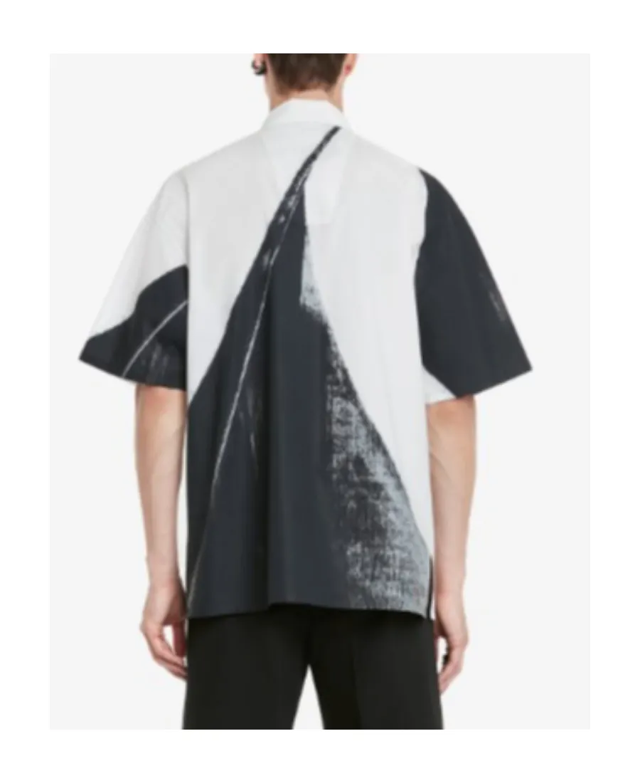 Brushstroke Collared Button-Up Shirt