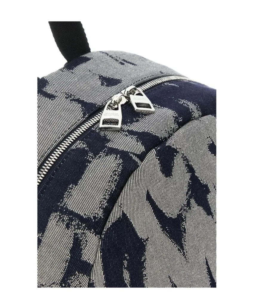 Logo Printed Zippered Backpack