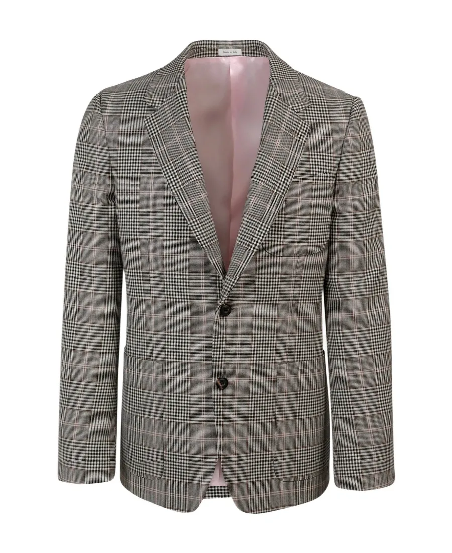Checked Single-Breasted Blazer