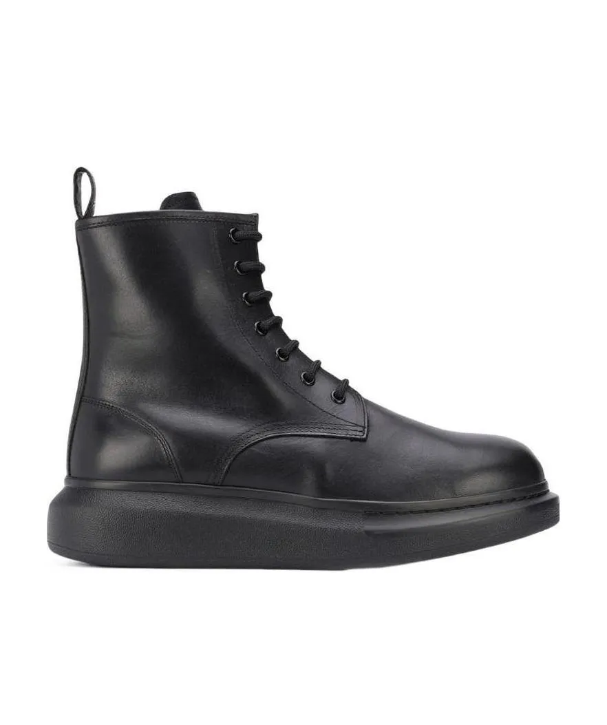 Round Toe Lace-Up Ankle Boots
