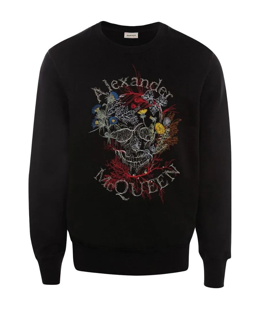 Floral Logo Embroidered Sweatshirt
