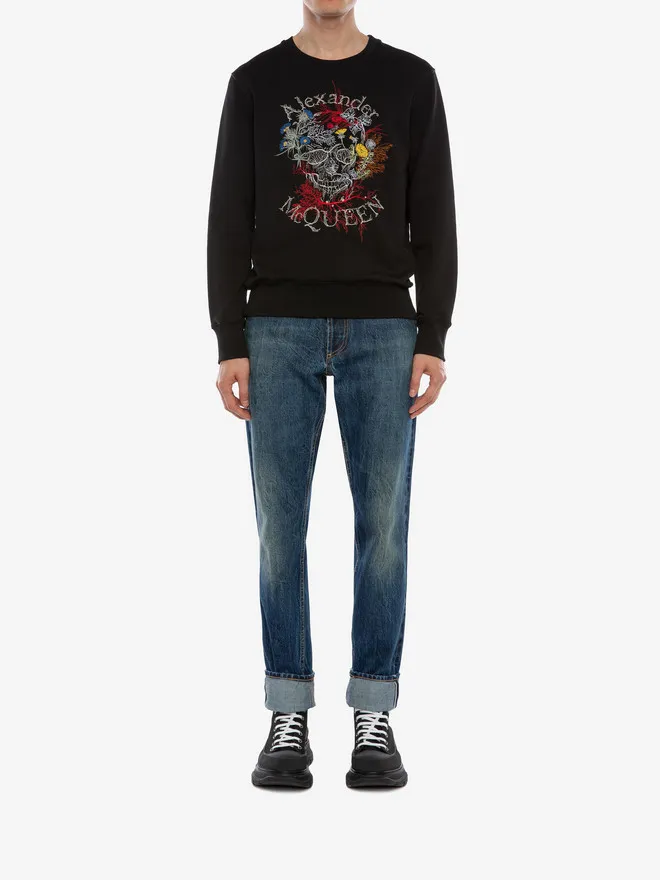 Floral Logo Embroidered Sweatshirt
