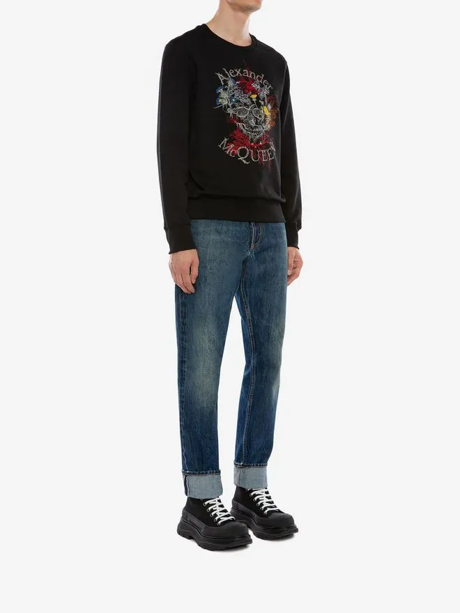 Floral Logo Embroidered Sweatshirt