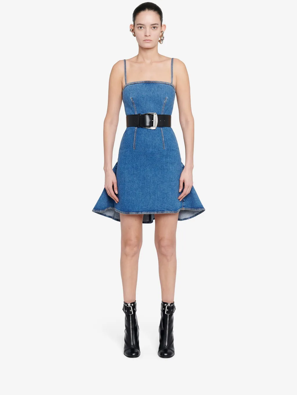 Spaghetti Strap Denim Mini Dress