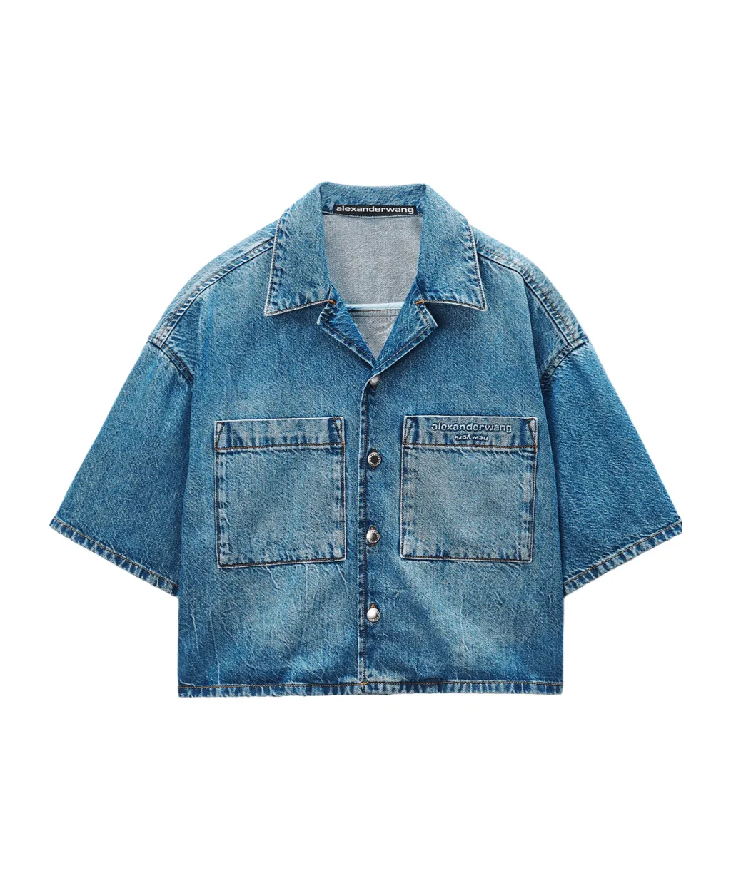 Cropped Denim Shirt