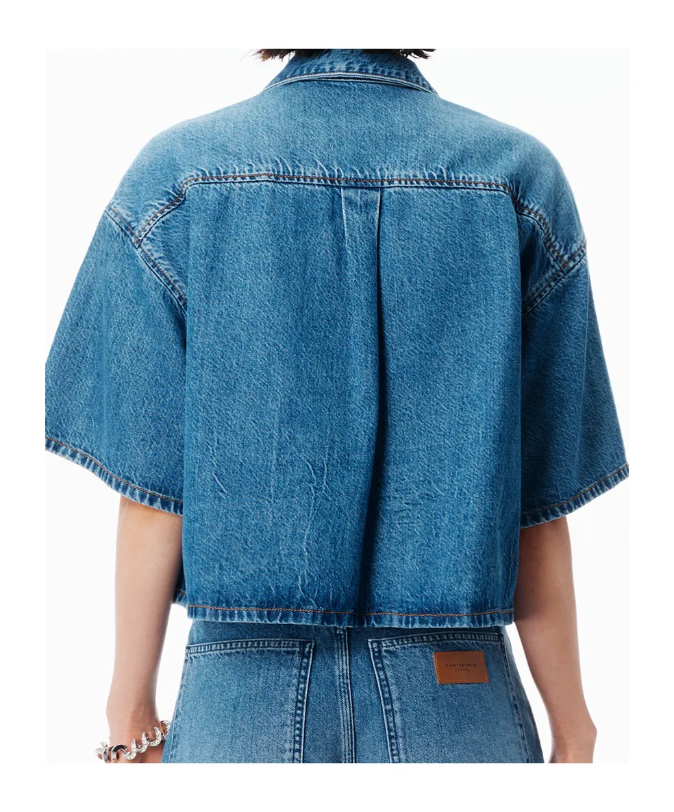 Cropped Denim Shirt