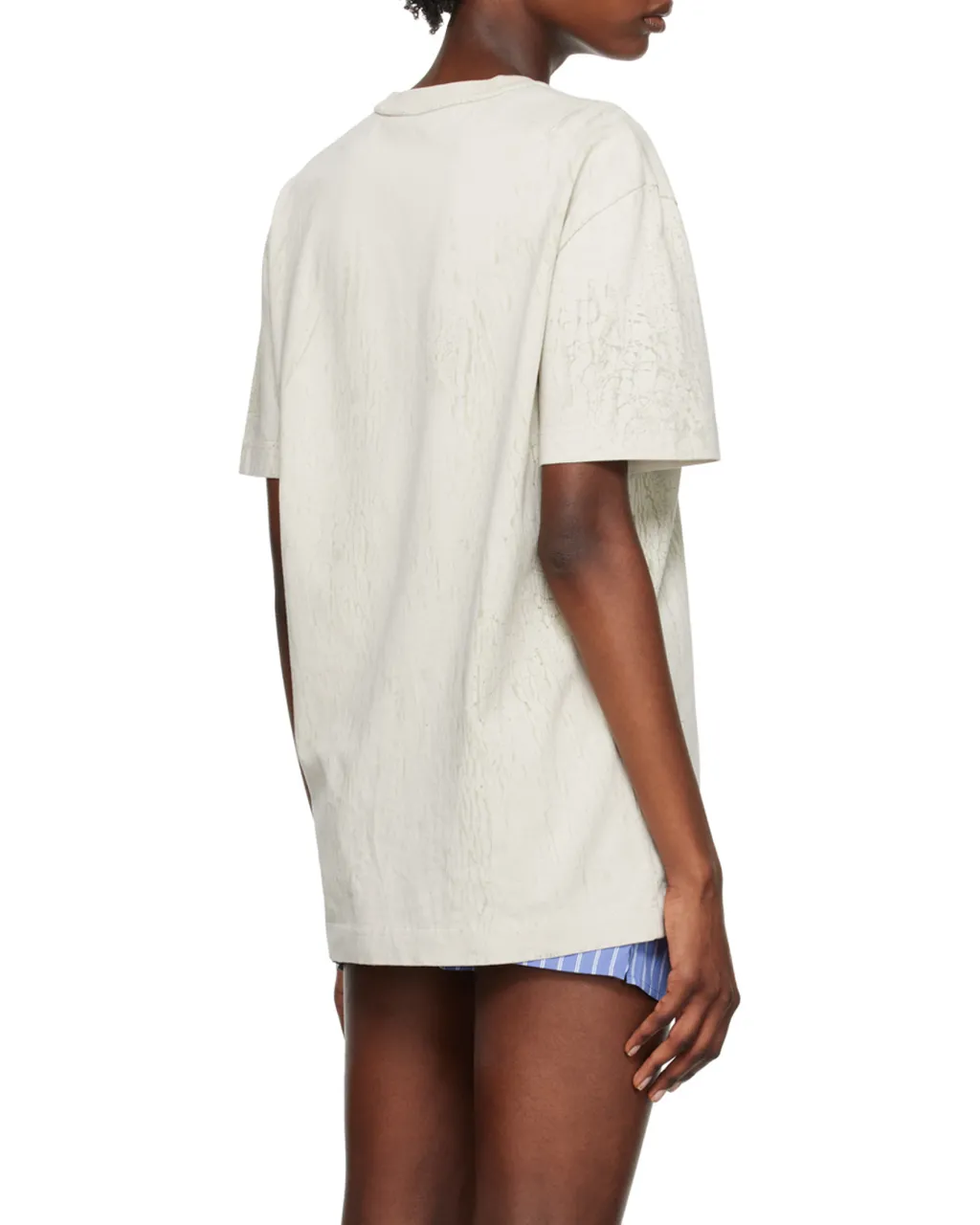 Plaster-Dyed Embossed-Logo T-Shirt