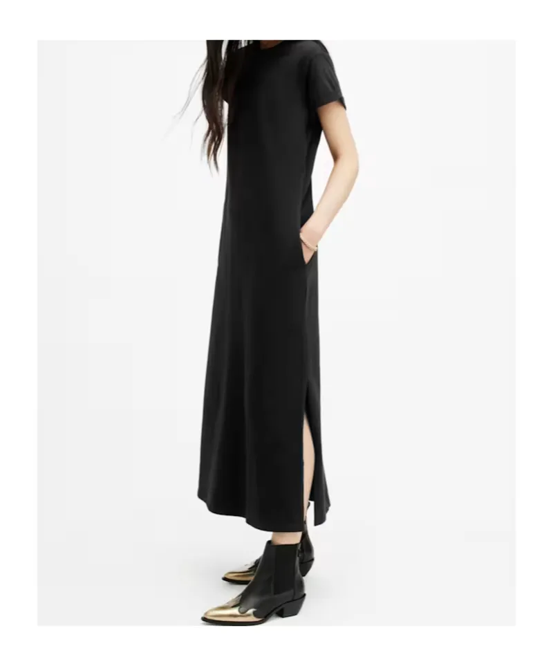 Anna Crew Neck Short Sleeve Maxi Dress