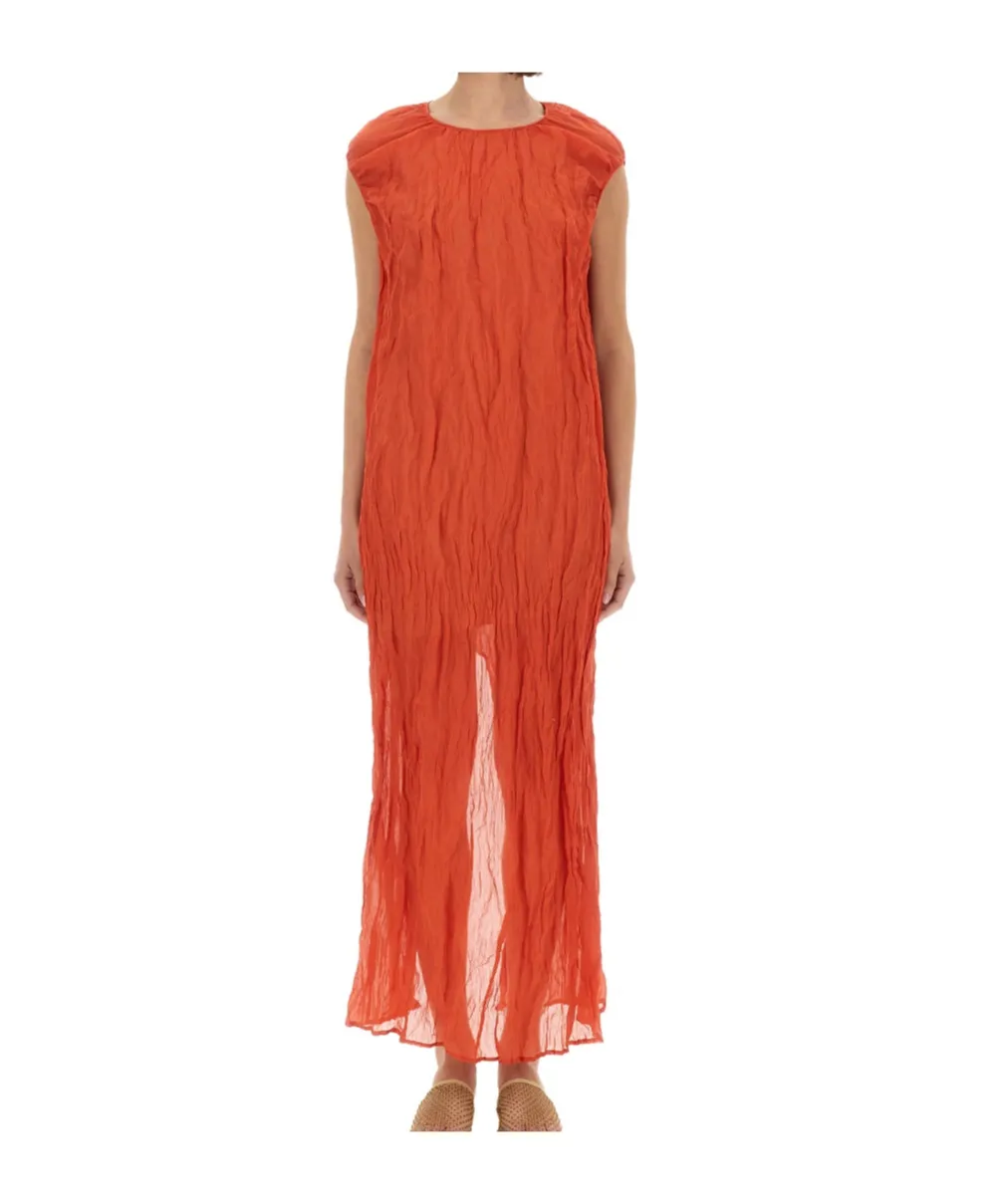 Metallic Gauze Longuette Dress