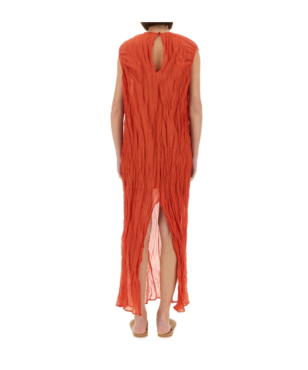 Metallic Gauze Longuette Dress
