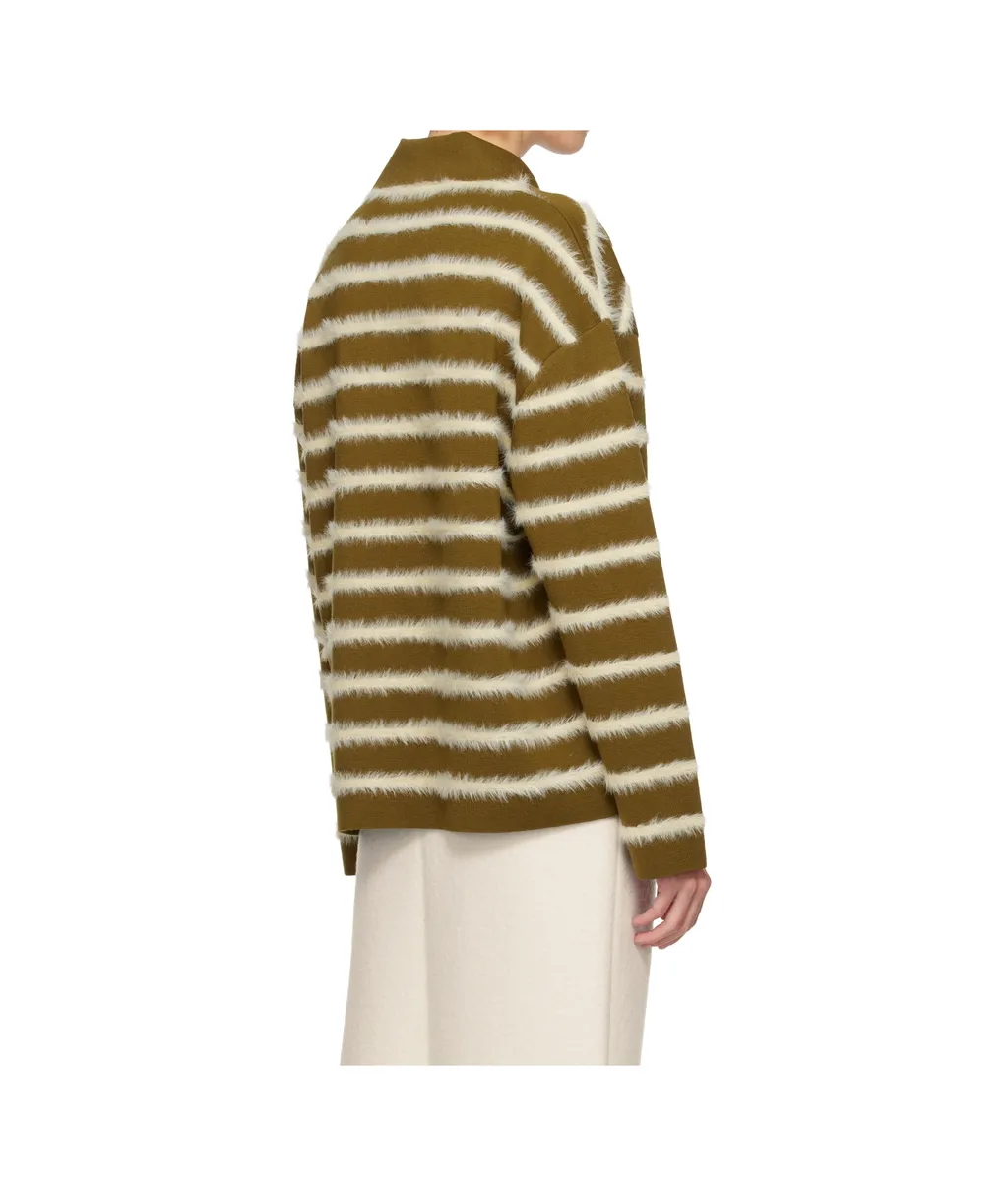Merino Wool Striped Polo Shirt