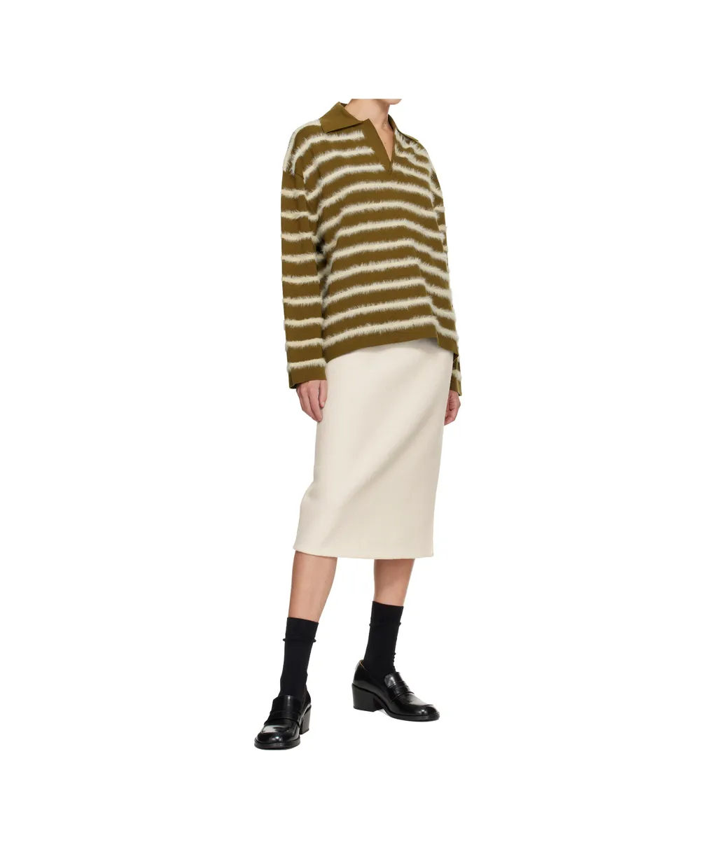 Merino Wool Striped Polo Shirt
