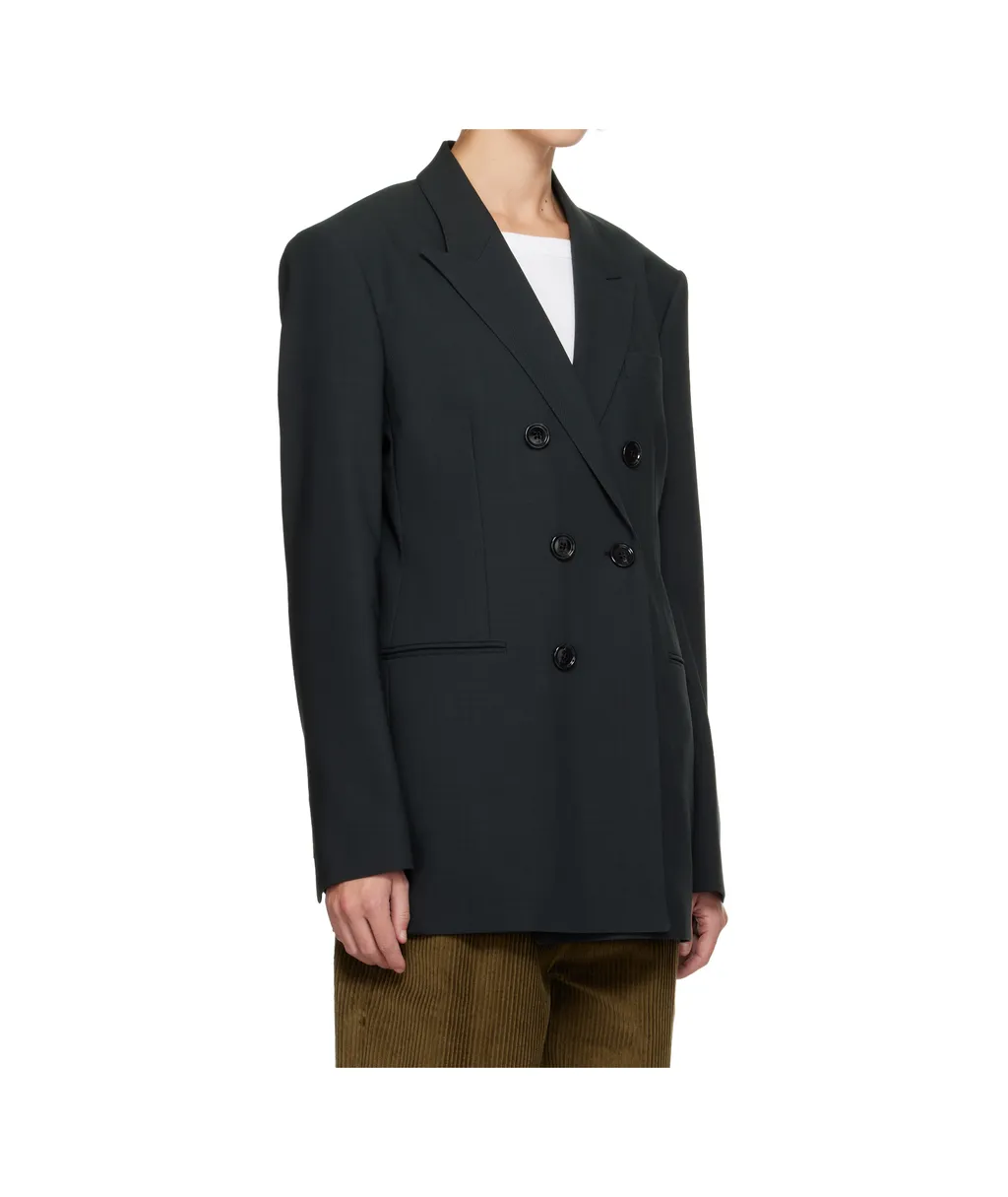 Wool Double-Breasted Suit Jacket