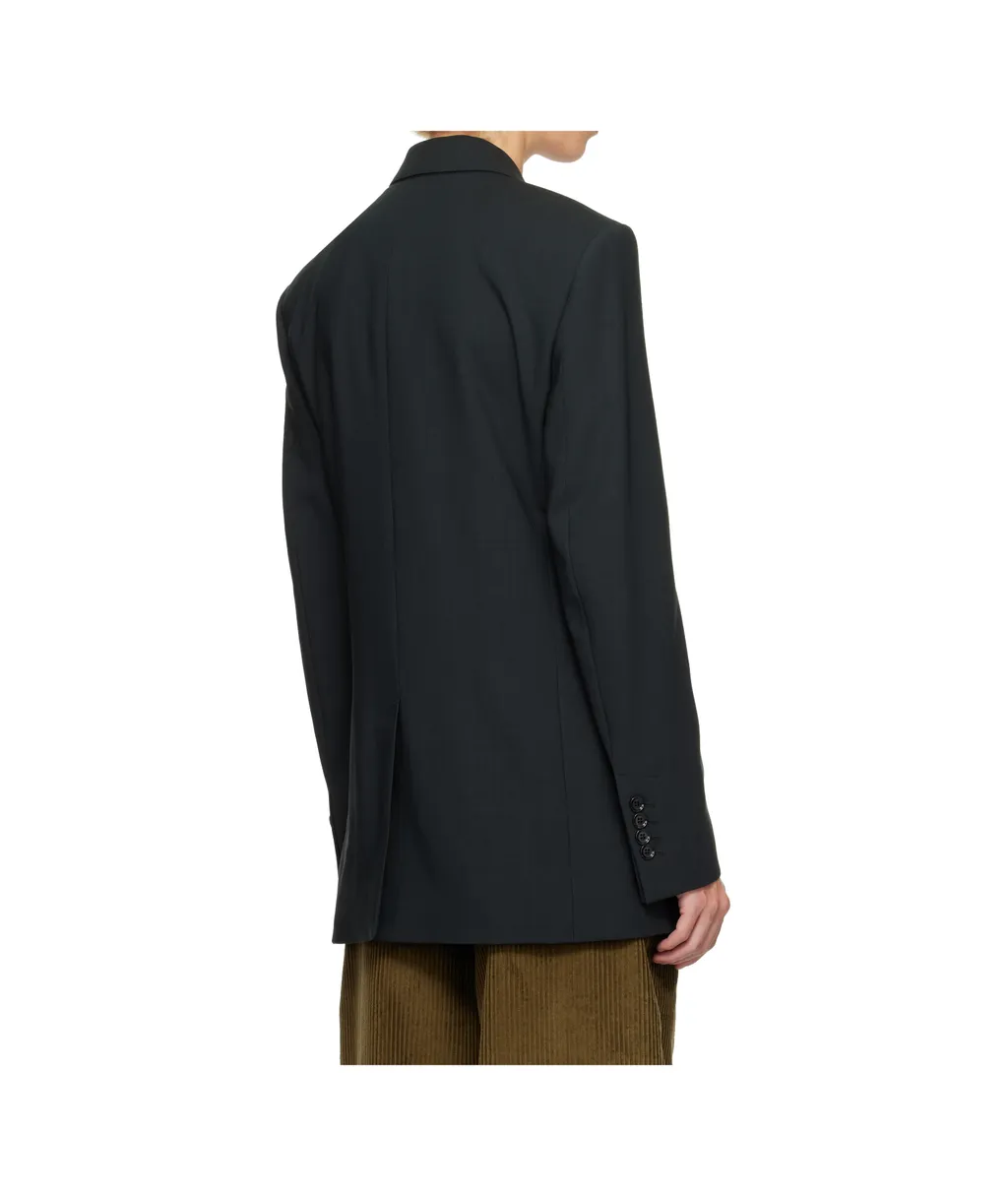 Wool Double-Breasted Suit Jacket