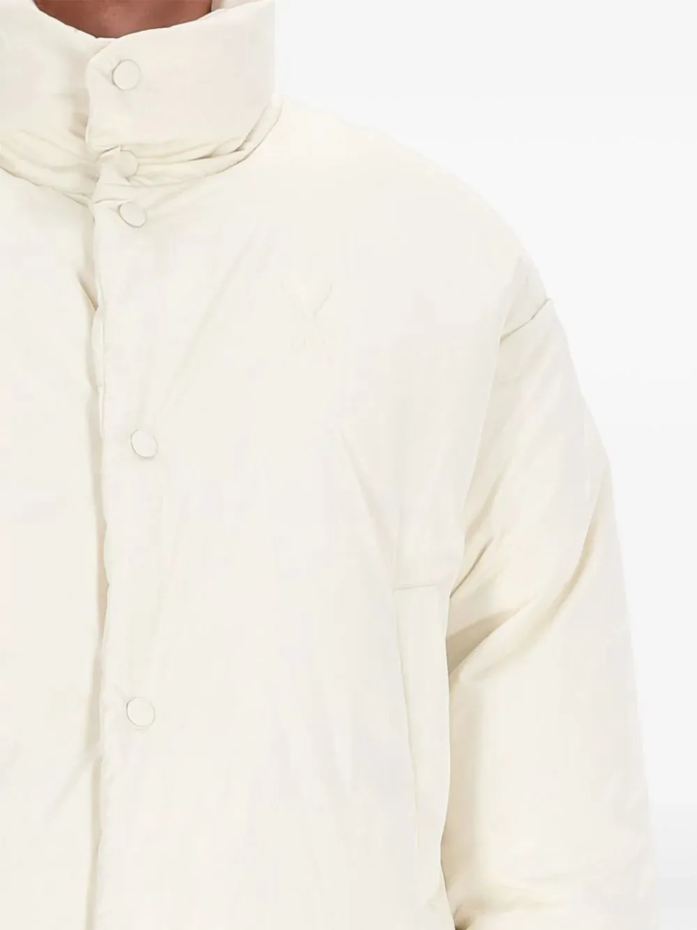 High-Necked Long-Sleeved Cotton Coat