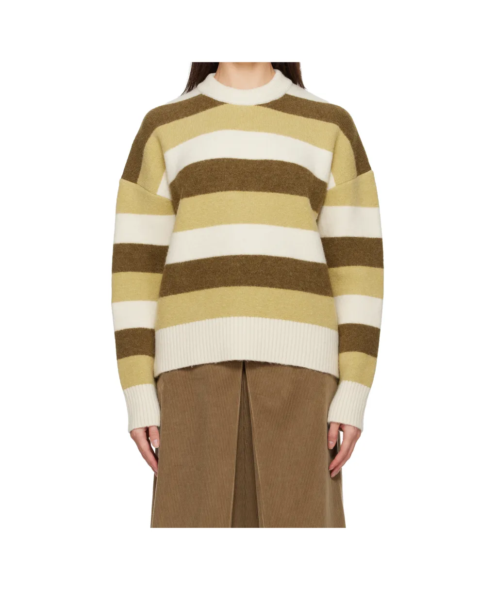 Alpaca Striped Crewneck Sweater