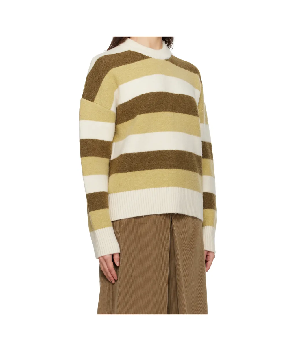 Alpaca Striped Crewneck Sweater