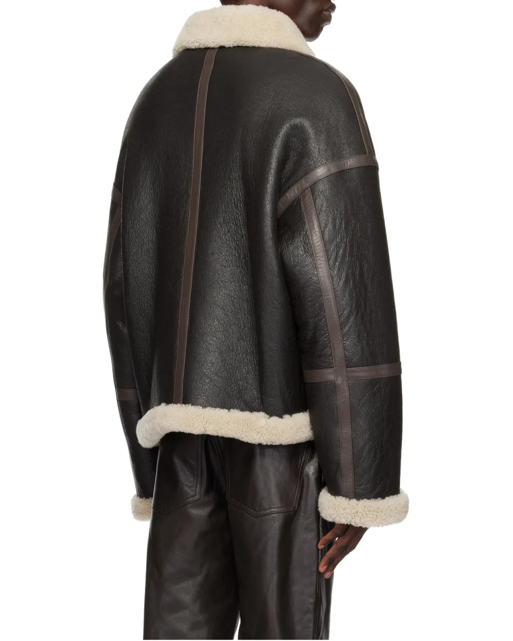Long-Sleeved Leather Jacket