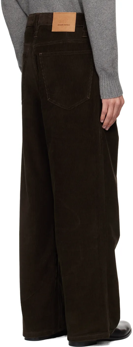 Corduroy Logo Patch Straight-Leg Trousers