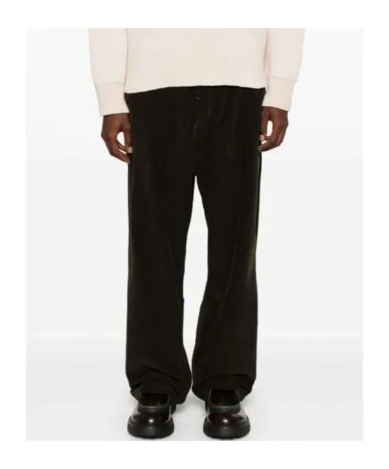 Corduroy Logo Patch Straight-Leg Trousers