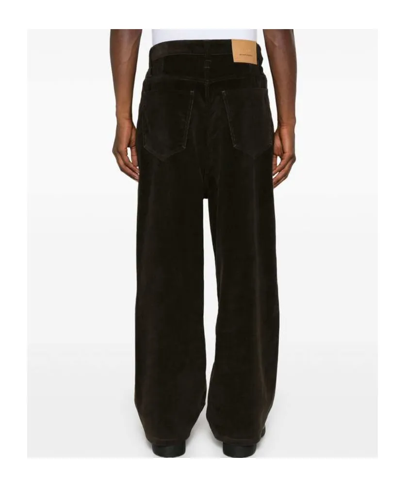 Corduroy Logo Patch Straight-Leg Trousers