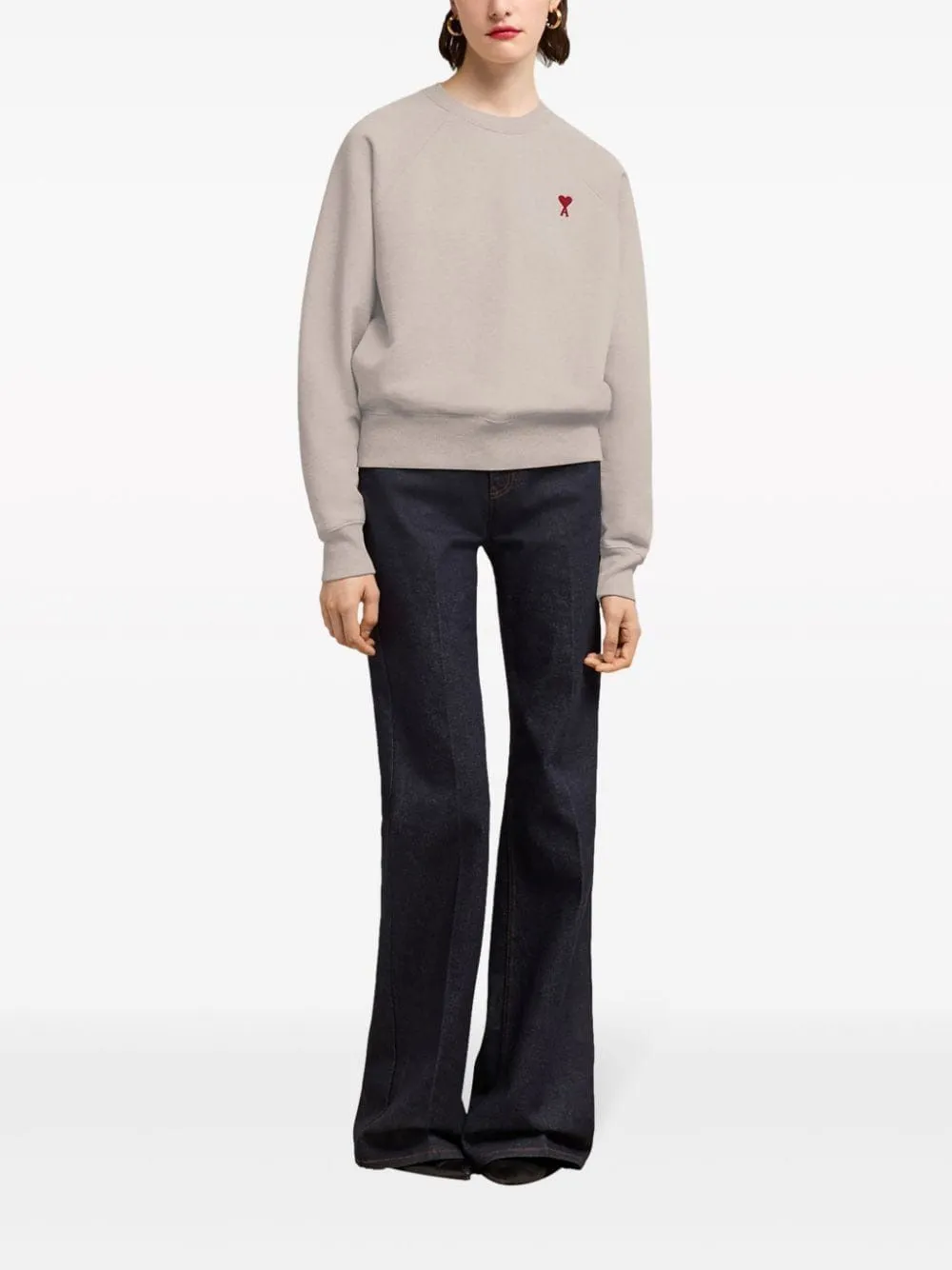 Ami De Coeur Logo Detailed Long Sleeved Sweatshirt
