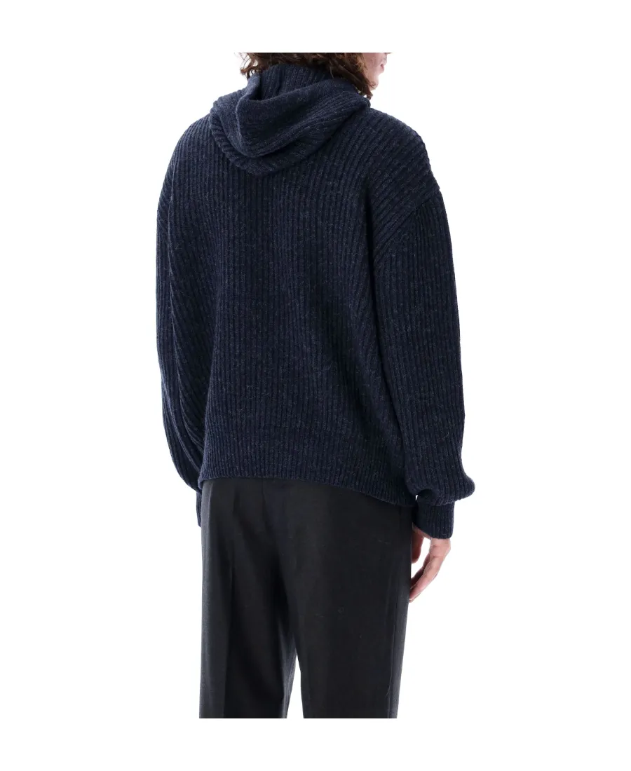 Drawstring Knitted Hoodie