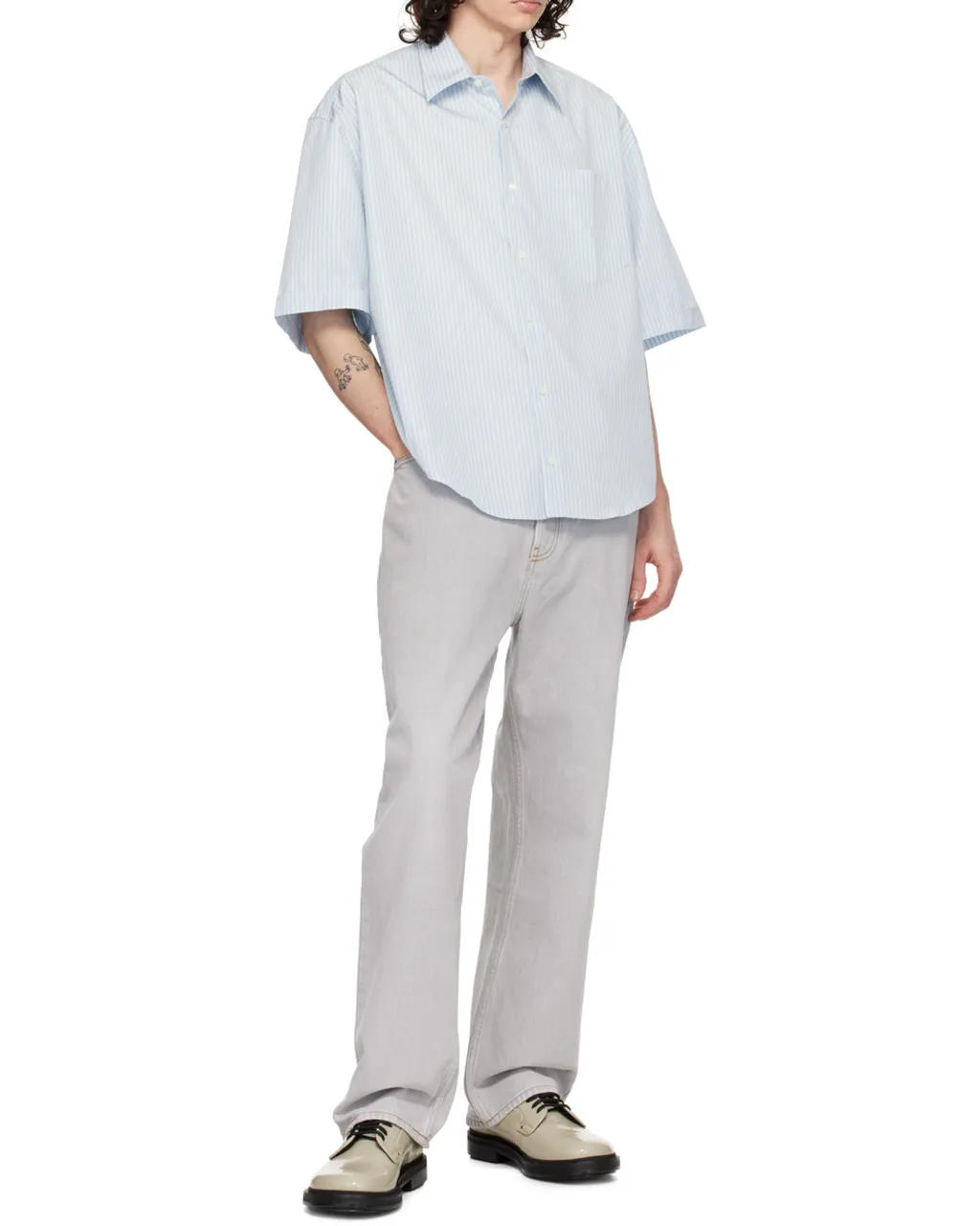 Ami De Coeur Embroidered Striped Shirt